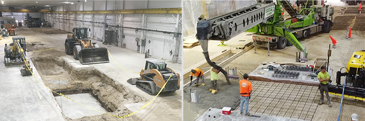 Excavation and floor prep for the FMS