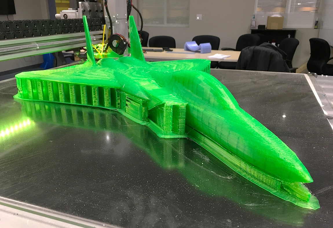 3D printed jet on WorkSeries 300